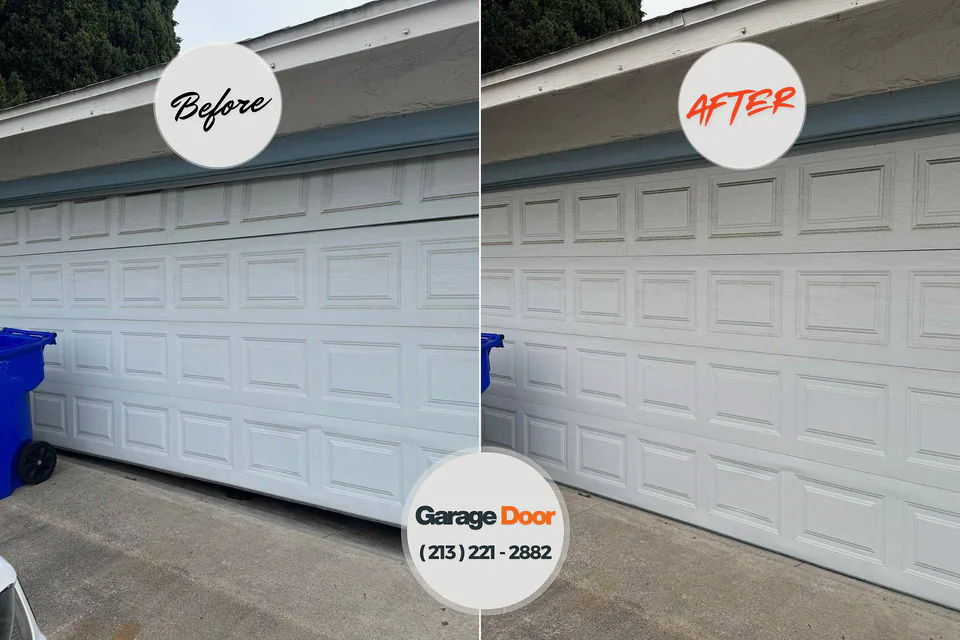 Before and after: garage door repair Tok, AK